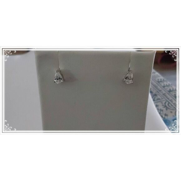 Elegant & Dainty 1/2 Ct. Total Pear Cut Sim Diamond Stud Earrings - Picture 1 of 1